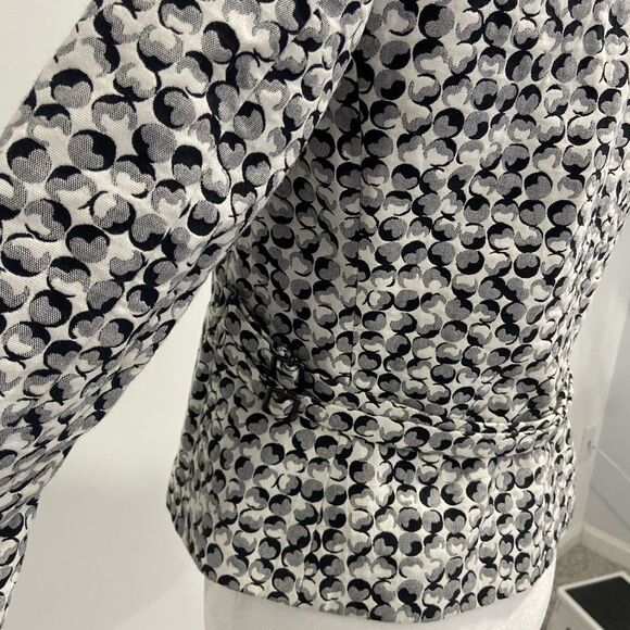 Akris Punto Black and White Abstract Print Lined Blazer Size 6 - Picture 11 of 16